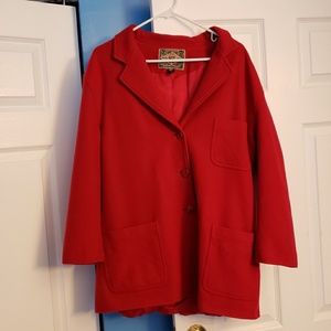 Express Women's Red Fabric Fashion Coat Sz L